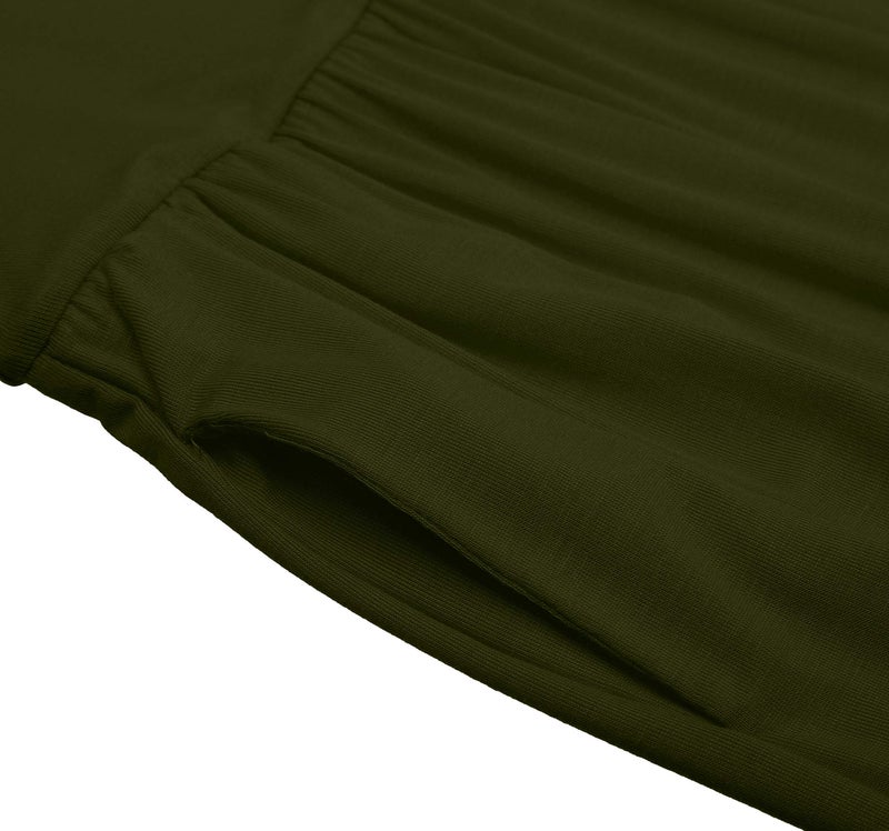 Simlu Olive Green Skirts for Women Ankle Length Skirt Casual Long Skirt High Waisted Maxi Skirt Reg and Plus Size Skirt Long Skirt (Size X-Large, Olive Green) - Image 4